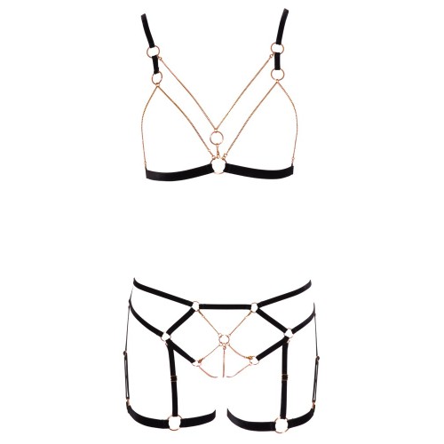 Set reggiseno e slip aperti in metallo M