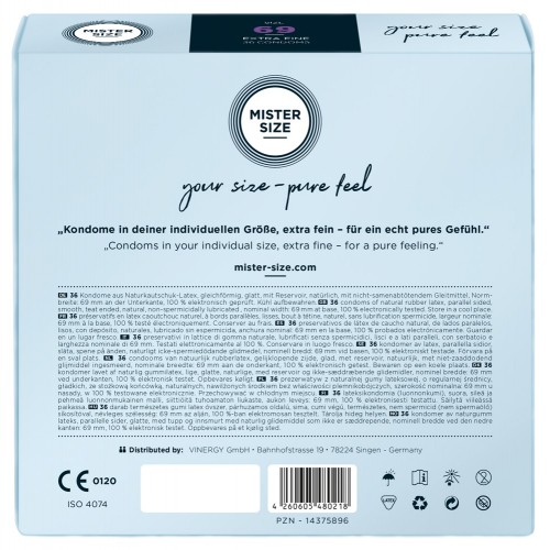 Profilattici 36 pz Mister Size 69 mm