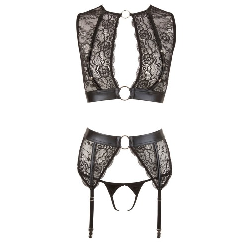 guepiere + top in pelle Suspender Set L