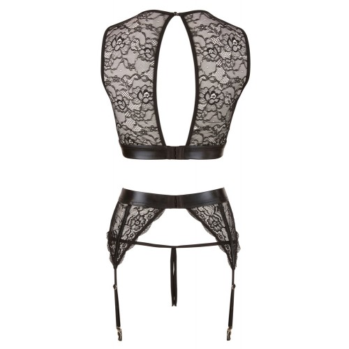 guepiere + top in pelle Suspender Set L