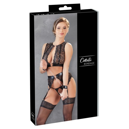 guepiere + top in pelle Suspender Set L