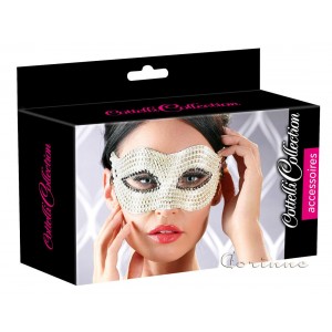 Maschera bianca con perle.