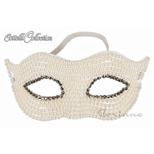 Maschera bianca con perle.