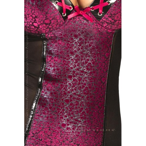 Chemise in microrete e velluto con...